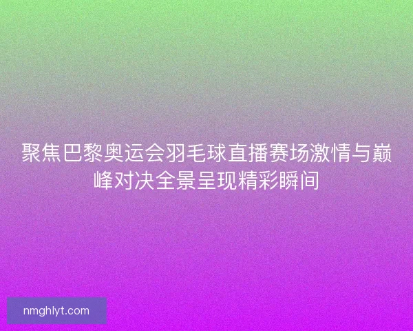 聚焦巴黎奥运会羽毛球直播赛场激情与巅峰对决全景呈现精彩瞬间